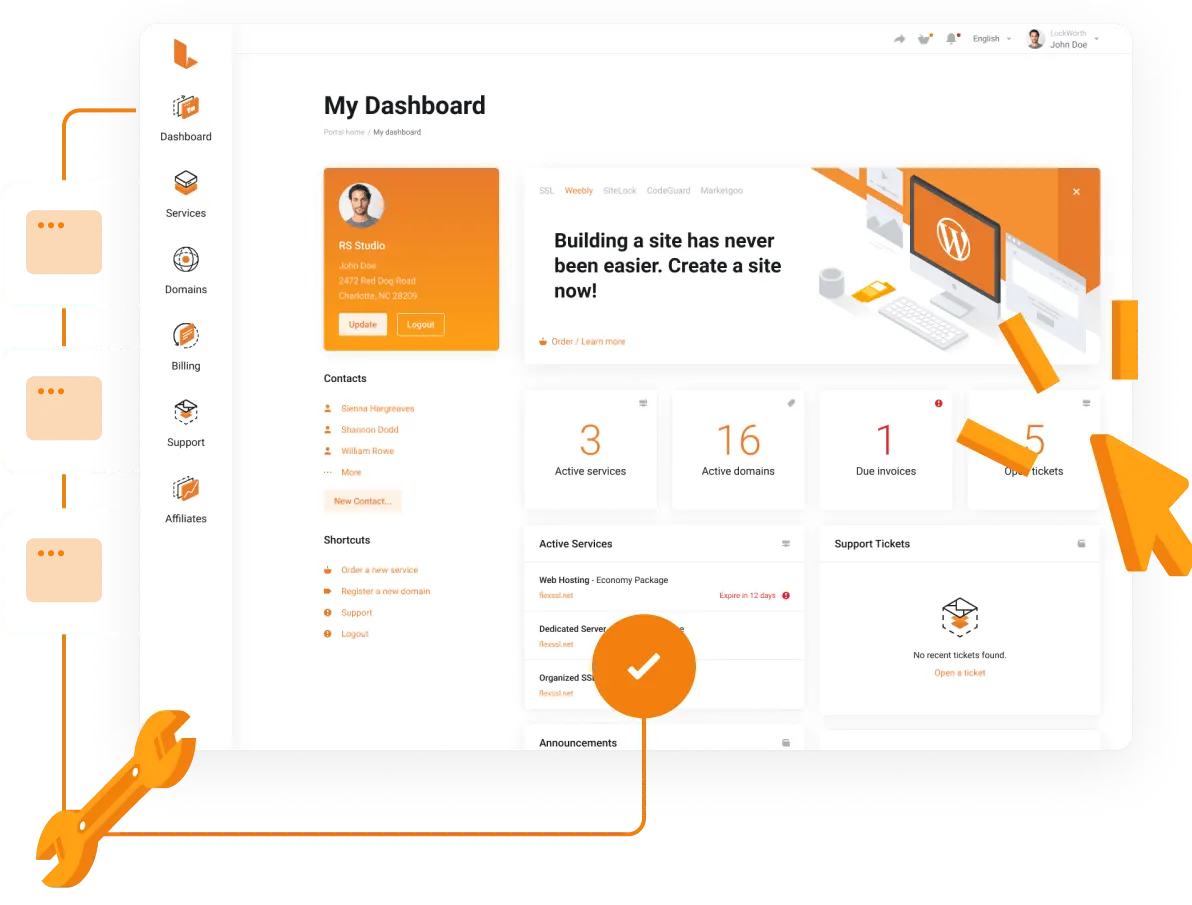 Web Hosting Services & WordPress Shared Hosting Services USA - Super Easy Control Panel to Manage All Your Services